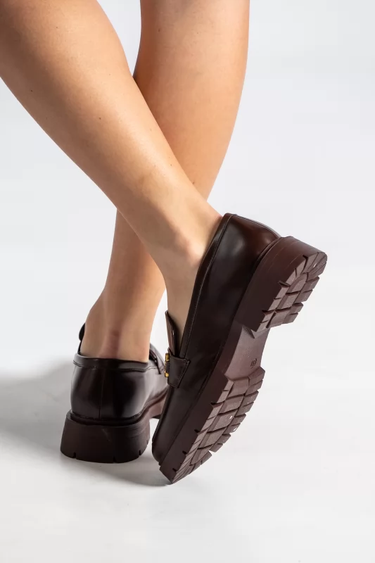 Leatherette Loafers Buckle