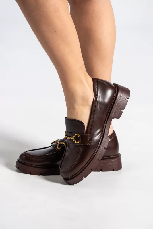 Leatherette Loafers Buckle