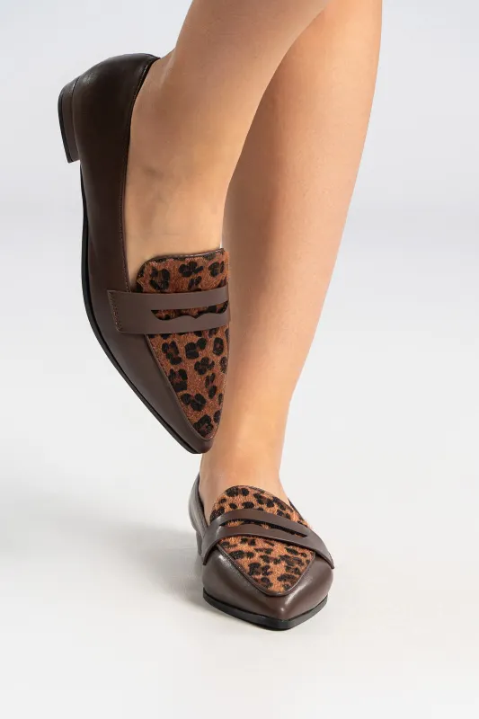 Loafers Leatherette Pony Skin Detail