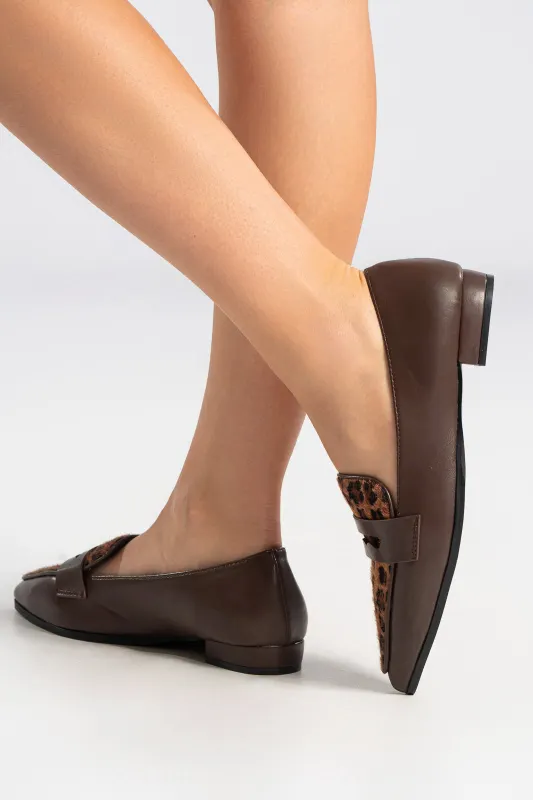 Loafers Leatherette Pony Skin Detail