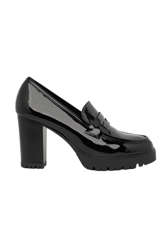 Loafers Patent Leatherette Block Heels