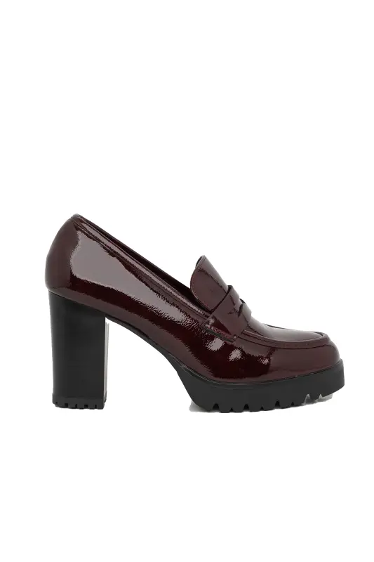 Loafers Patent Leatherette Block Heels
