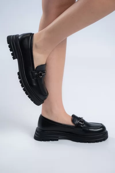 Loafers Μεταλλική Αγκράφα Μαύρα