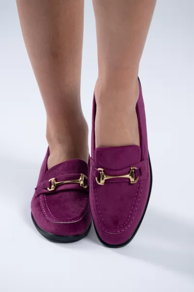 Loafers Σουέτ Horsebit Μελιτζανί