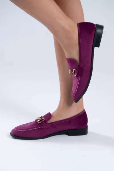 Loafers Σουέτ Horsebit Μελιτζανί