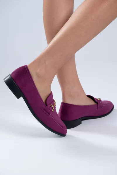 Loafers Σουέτ Horsebit Μελιτζανί