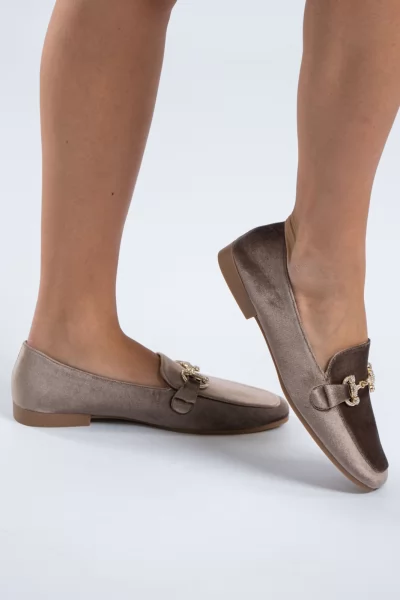 Loafers Velvet Horsebit Μόκα