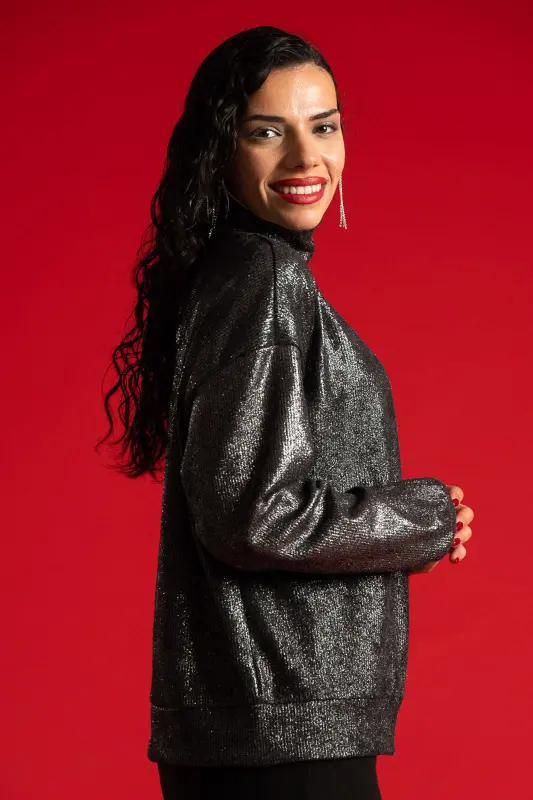 Lurex Blouse One Shoulder 