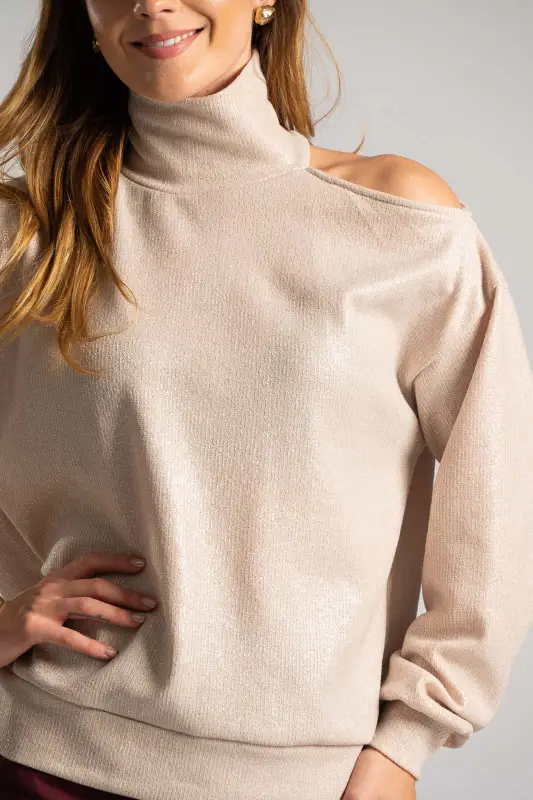 Lurex Blouse One Shoulder 