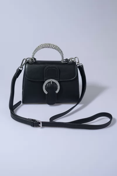 Mini Bag Στρας Μαύρη