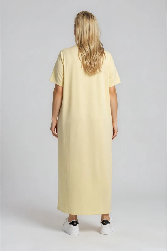 Minimal Maxi Dress Necklace Pockets 