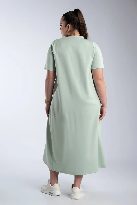 Minimal Maxi Dress Necklace Pockets 