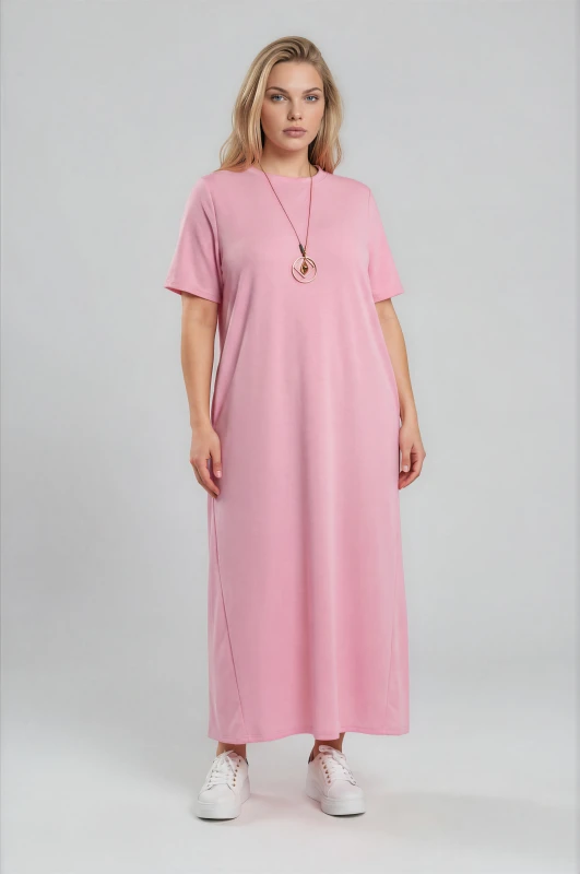 Minimal Maxi Dress Necklace Pockets 