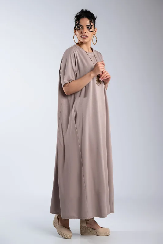 Minimal Maxi Dress Necklace Pockets 
