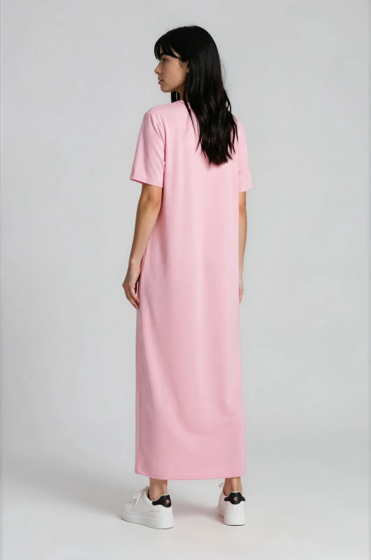 Minimal Maxi Dress Necklace Pockets 