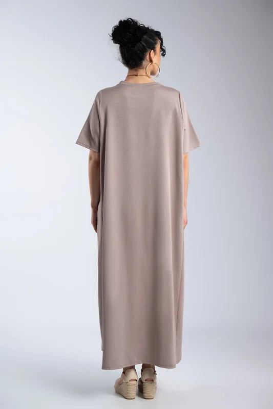 Minimal Maxi Dress Necklace Pockets 