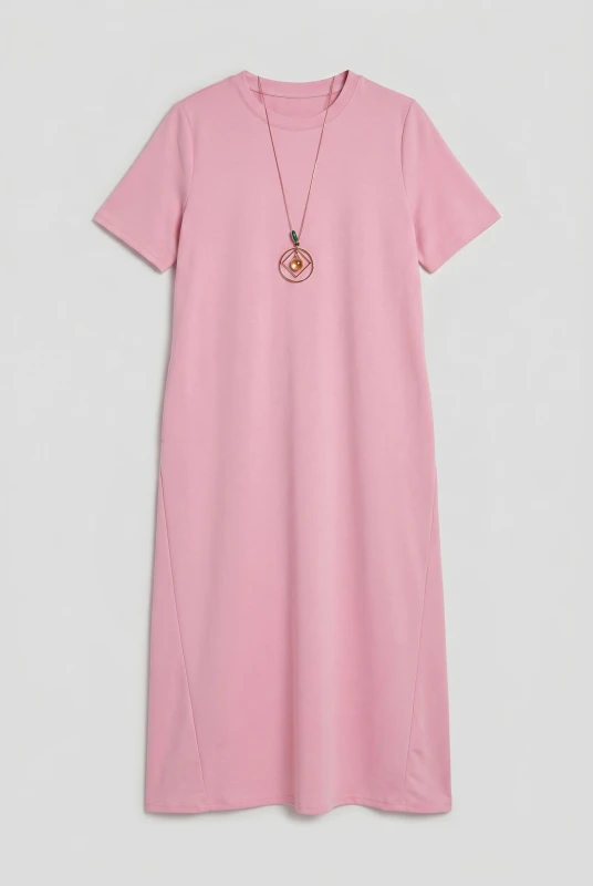 Minimal Maxi Dress Necklace Pockets 