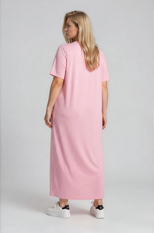 Minimal Maxi Dress Necklace Pockets 