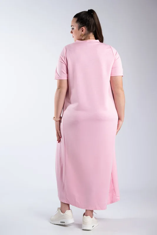 Minimal Maxi Dress Necklace Pockets 