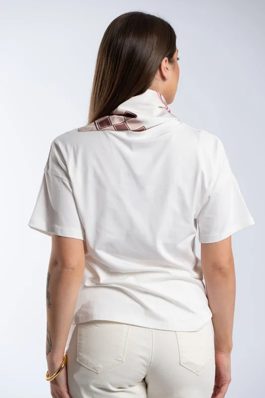 Minimal Βαμβακερό T-Shirt Φουλάρι