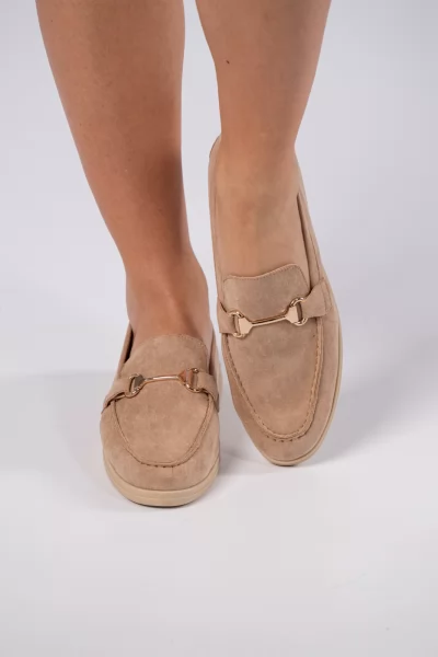 Moccasinia Suede Horsebit Sand