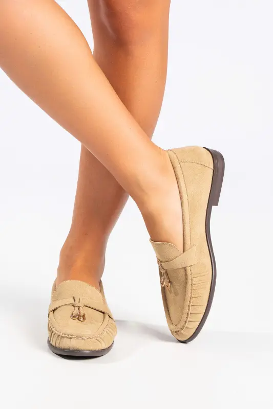 Moccasins Suede Gold Details