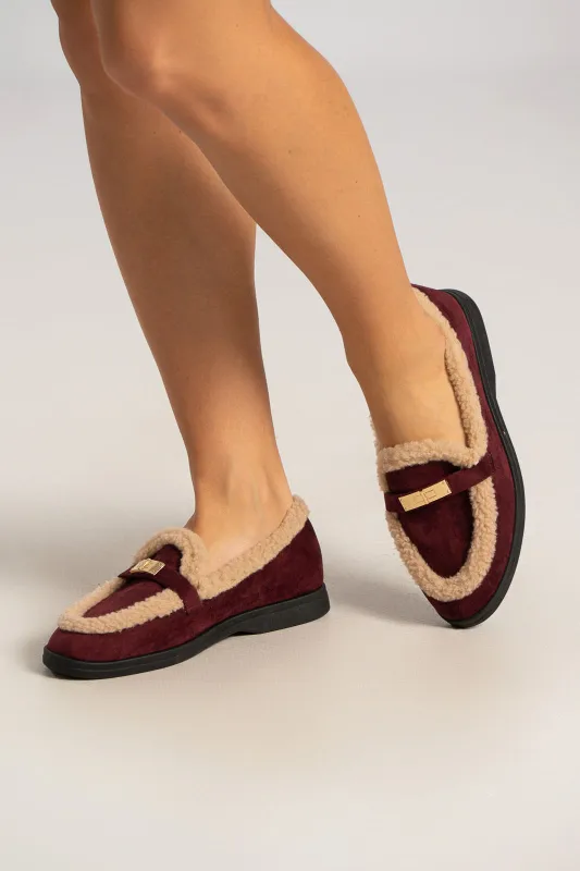 Suede Loafers Teddy Detail 
