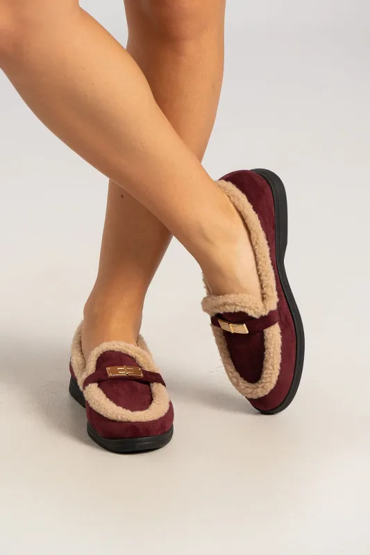 Suede Loafers Teddy Detail 