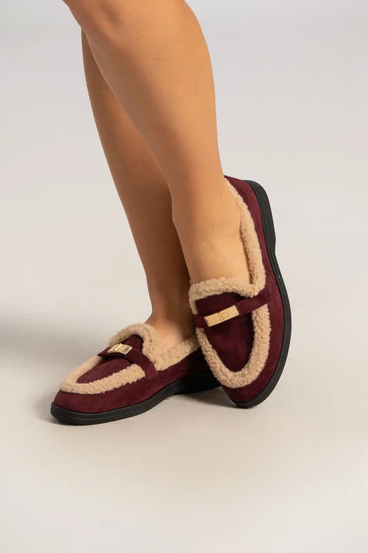 Suede Loafers Teddy Detail 