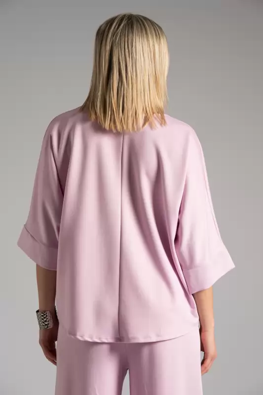 Blouse 3/4 Sleeves Batwing Sleeves