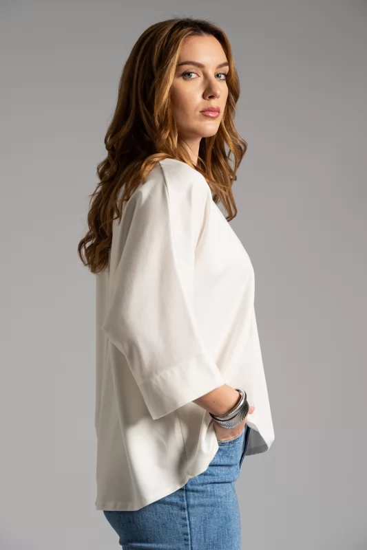 Blouse 3/4 Sleeves Batwing Sleeves