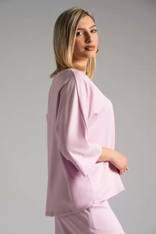 Blouse 3/4 Sleeves Batwing Sleeves