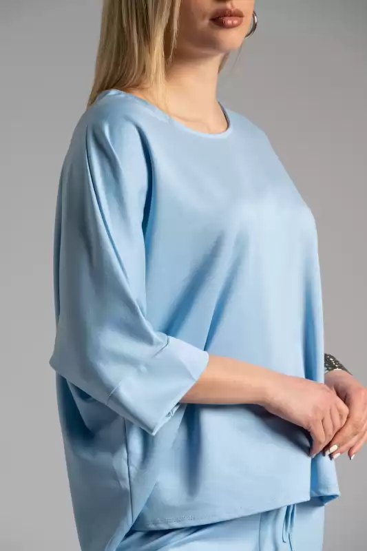 Blouse 3/4 Sleeves Batwing Sleeves