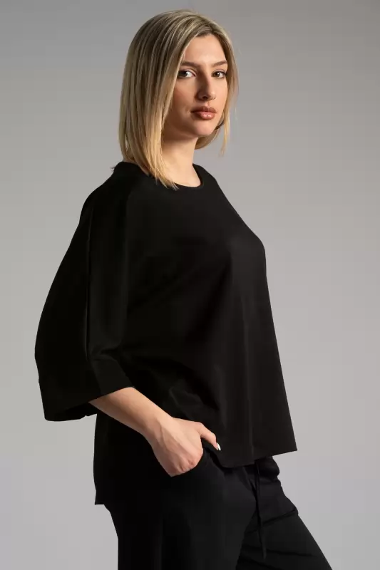 Blouse 3/4 Sleeves Batwing Sleeves