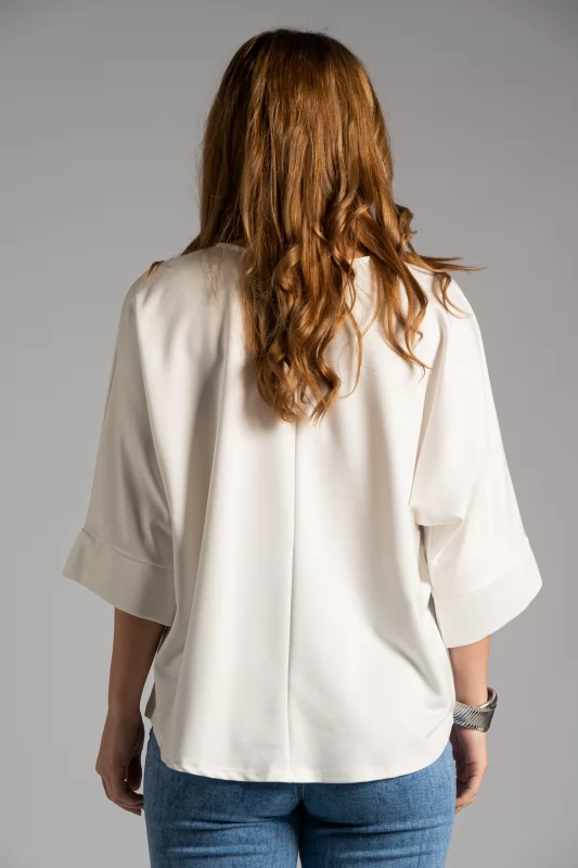 Blouse 3/4 Sleeves Batwing Sleeves