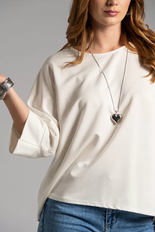 Blouse 3/4 Sleeves Batwing Sleeves