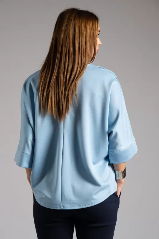 Blouse 3/4 Sleeves Batwing Sleeves