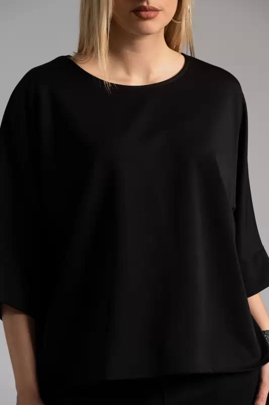 Blouse 3/4 Sleeves Batwing Sleeves