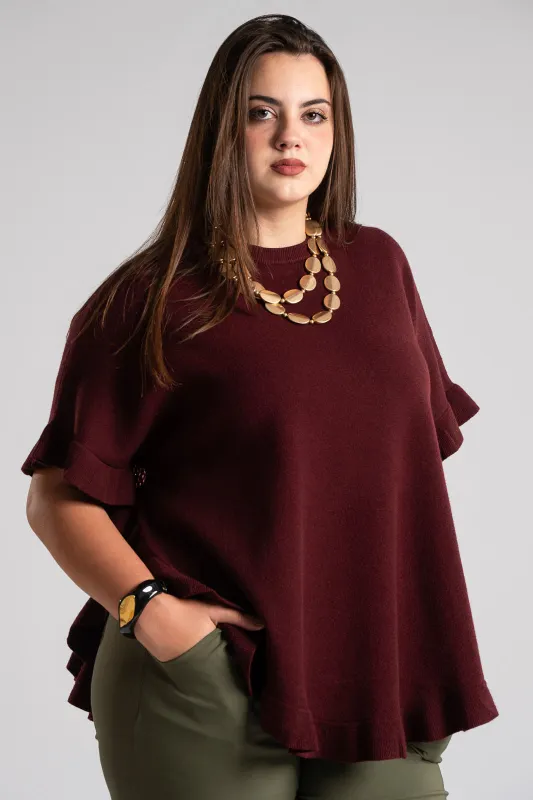 Μπλούζα 3/4 Μανίκια Βολάν