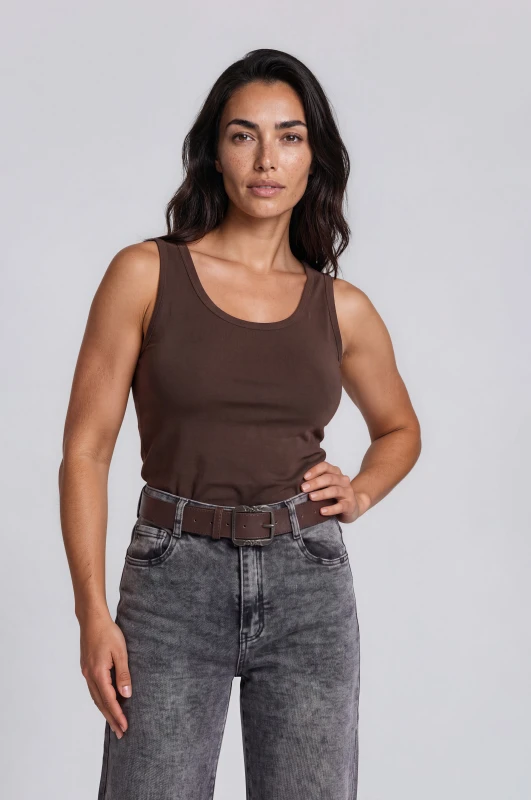 Blouse Sleeveless Basic Solid-Color 