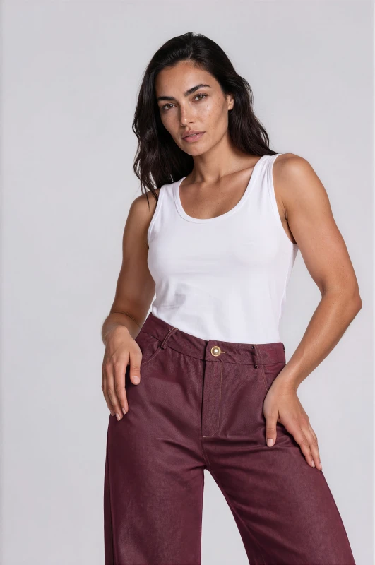 Blouse Sleeveless Basic Solid-Color 