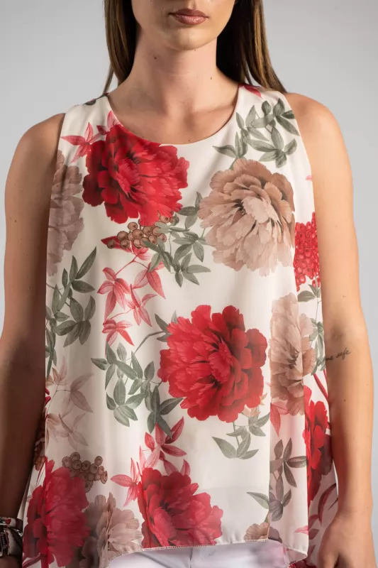 Blouse Sleeveless Berries