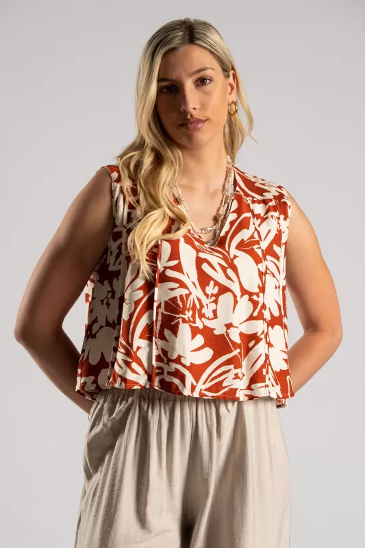 Blouse Sleeveless Printed
