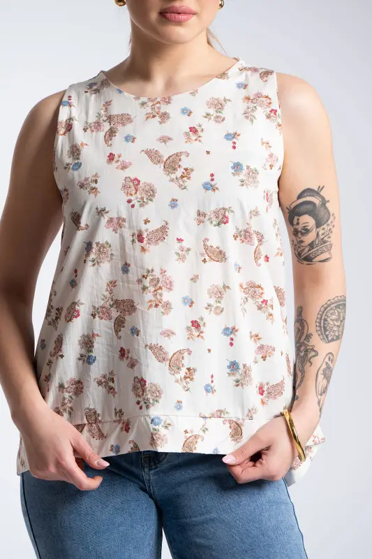 Μπλούζα Αμάνικη Floral Paisley