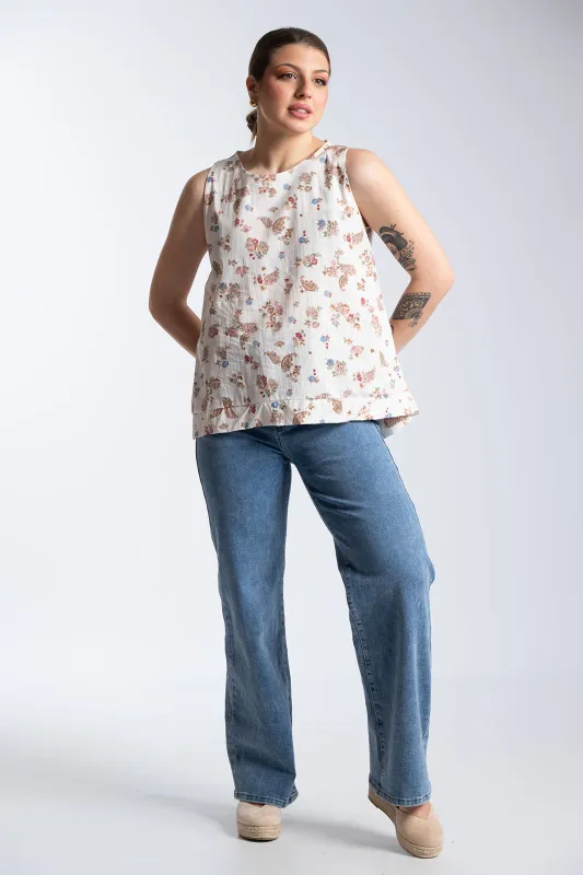 Μπλούζα Αμάνικη Floral Paisley