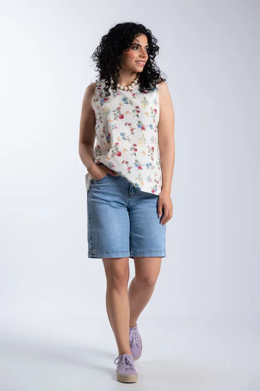 Μπλούζα Αμάνικη Flowers Butterflies