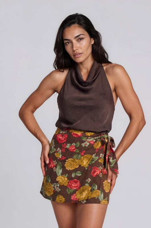 Top Sleeveless Halter Satin 