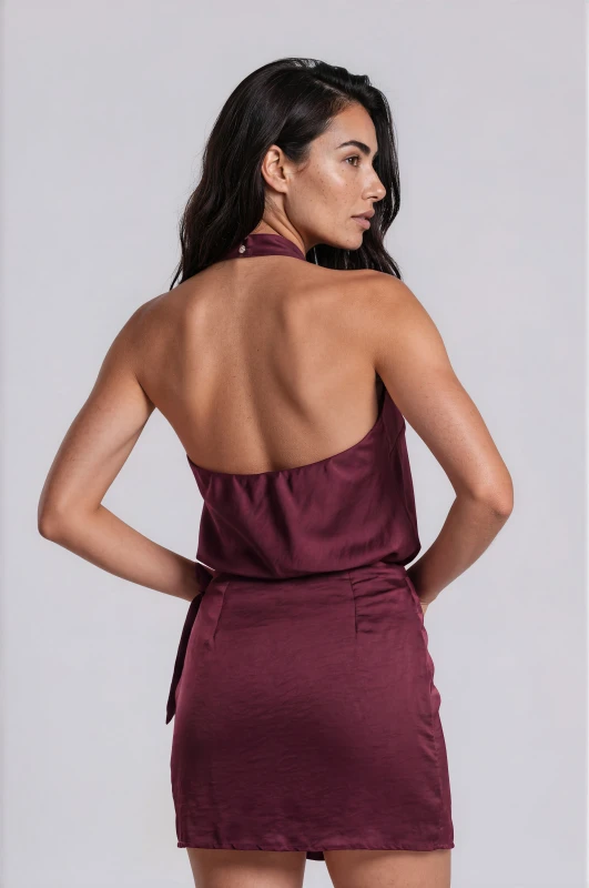 Μπλούζα Αμάνικη Halter Σατέν