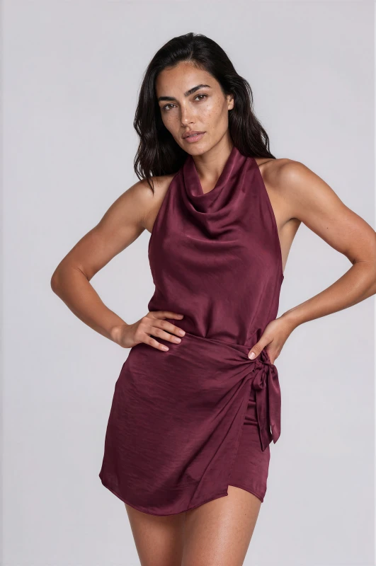 Top Sleeveless Halter Satin 