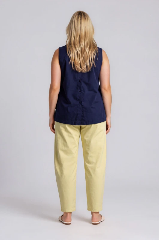 Blouse Sleeveless Buttons Necklace